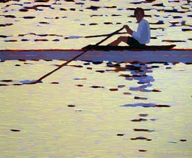 ROWING IN THE SUNSET - click to view larger image...