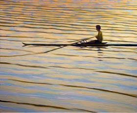 ROWING IN THE SUNSET II - click to view larger image...